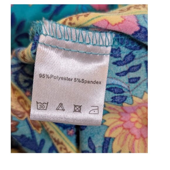 Halife Floral Boho Tassel Dress Size M – Blue Multicolor Tunic Shift - Picture 13 of 13